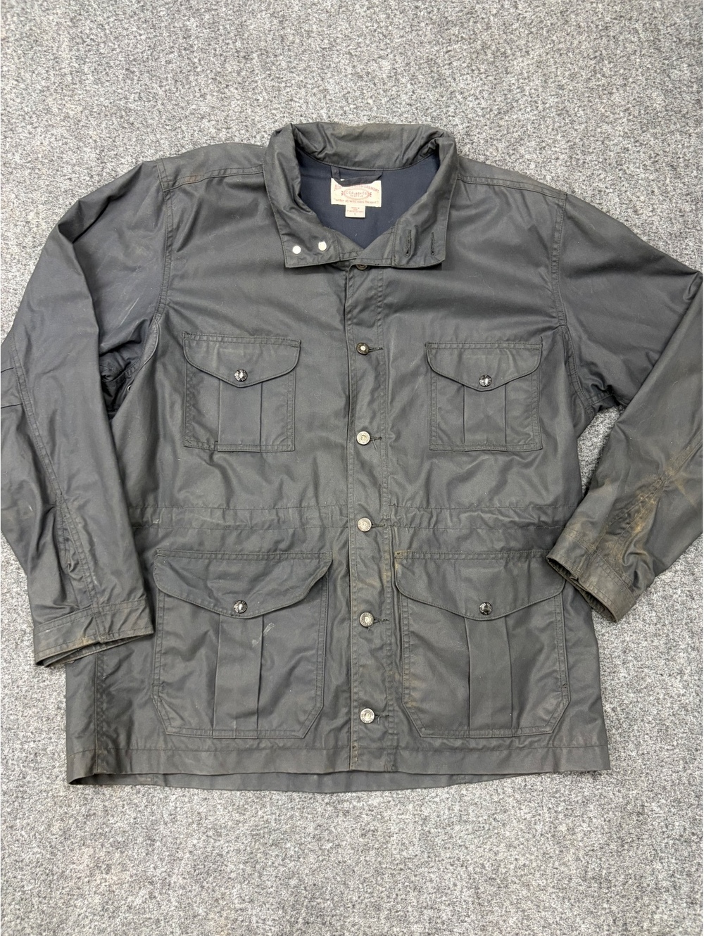 Filson Black Waxed Cotton Field Jacket Large